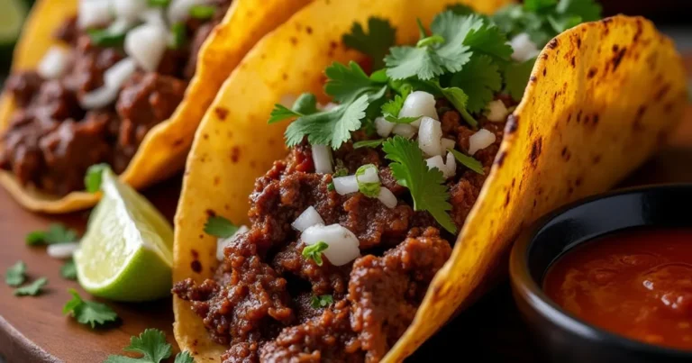 a group of tacos with meat and cilantro